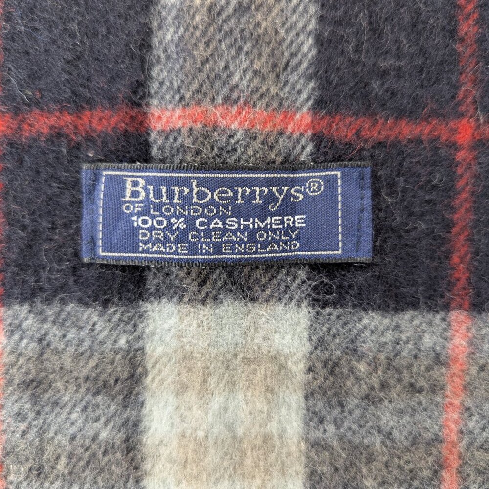 Burberry Cashmere Check Scarf Blue Unisex | Iconic Designer | Fast Shipping - Picture 2 of 6